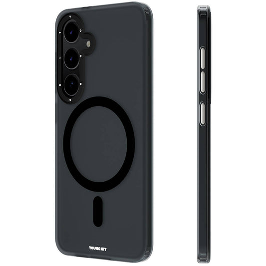 Galaxy S24 Kılıf M-safe Şarj Özellikli Youngkit Hidden Sand Serisi Kapak Beyaz