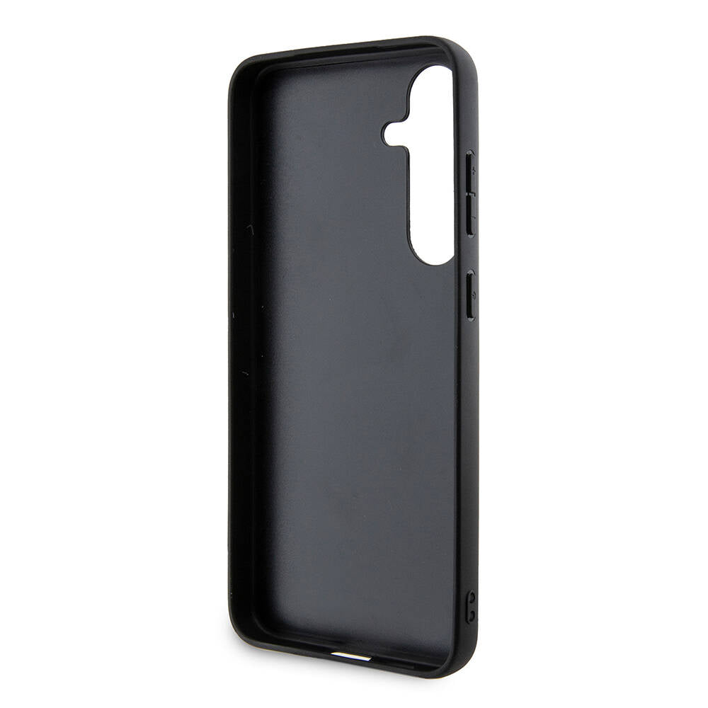 Galaxy S24 Plus Kılıf BMW Orjinal Lisanslı M-safe Şarj Özellikli Yarım Dokulu Circle Leather Kapak Siyah