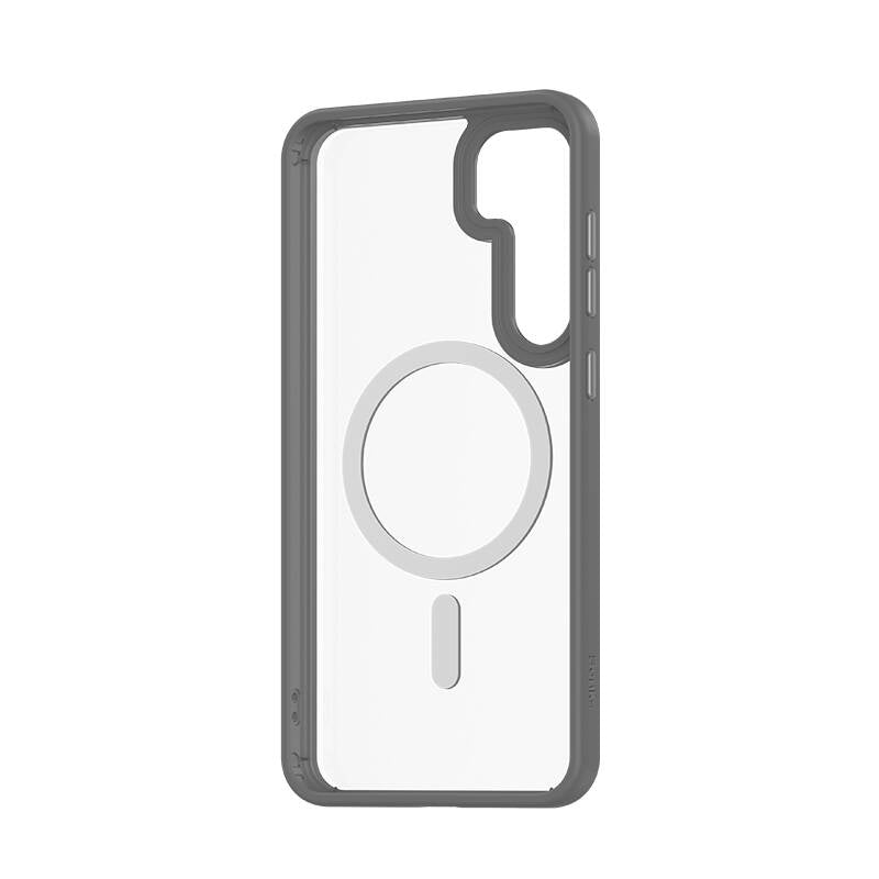 Galaxy S24 Plus Kılıf M-safe Şarj Özellikli Şeffaf Arka Yüzey Benks MagClap TPU Çerçeve Kapak Gri