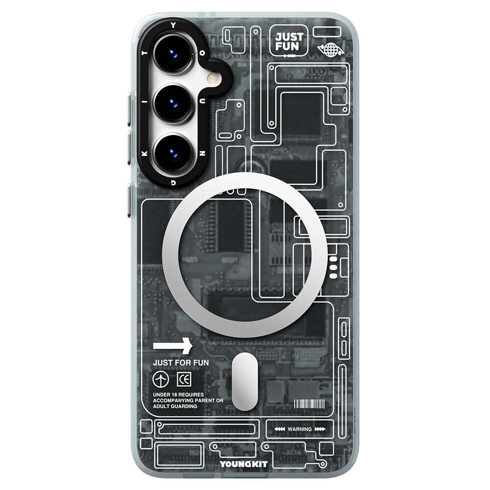 Galaxy S24 Plus Kılıf M-safe Şarj Özellikli YoungKit Technology Serisi Kapak Siyah