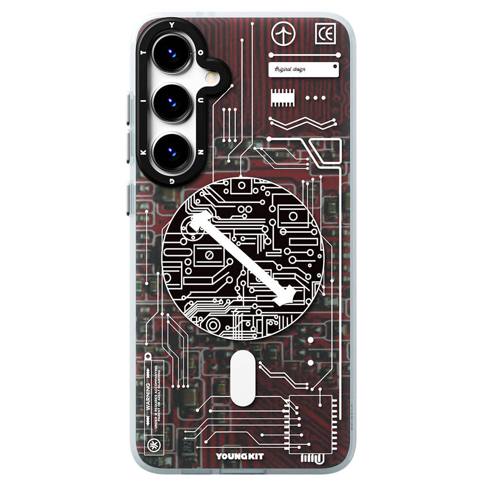 Galaxy S24 Plus Kılıf M-safe Şarj Özellikli YoungKit Technology Serisi Kapak Mavi