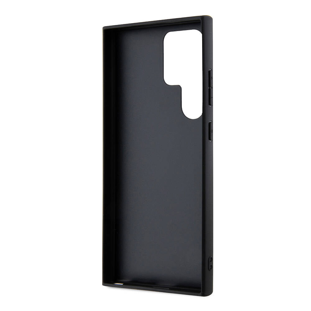 Galaxy S24 Ultra Kılıf BMW Orjinal Lisanslı M-safe Şarj Özellikli Yarım Dokulu Circle Leather Kapak Siyah