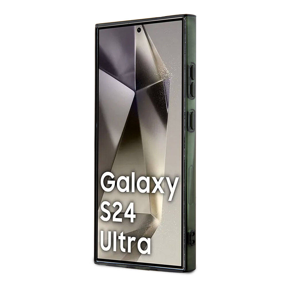 Galaxy S24 Ultra Kılıf Lacoste Orjinal Lisanslı M-safe Şarj Özellikli Çift Katmanlı Timsah Logolu Blend Monogram Kapak Petrol Yeşil