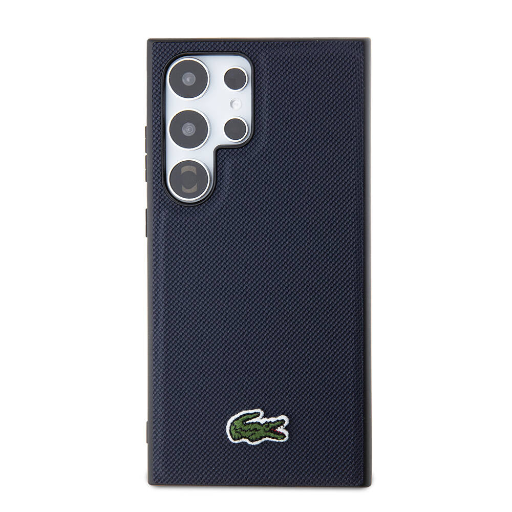 Galaxy S24 Ultra Kılıf Lacoste Orjinal Lisanslı PU Pike Desenli Arka Yüzey İkonik Timsah Dokuma Logolu Kapak Yeşil