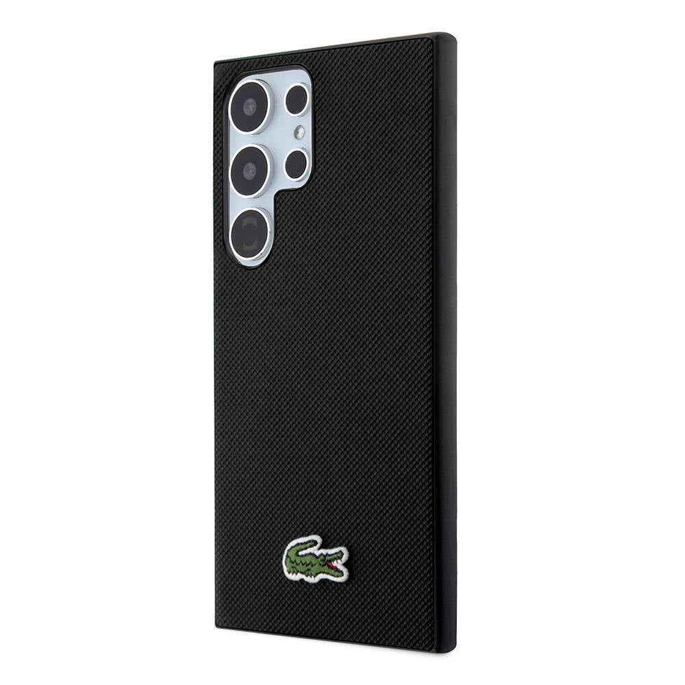 Galaxy S24 Ultra Kılıf Lacoste Orjinal Lisanslı PU Pike Desenli Arka Yüzey İkonik Timsah Dokuma Logolu Kapak Yeşil