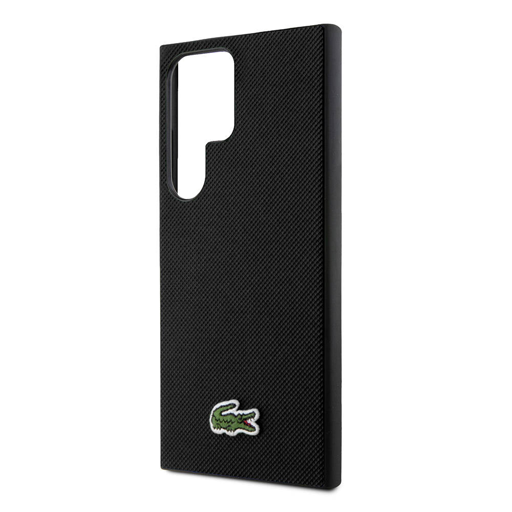 Galaxy S24 Ultra Kılıf Lacoste Orjinal Lisanslı PU Pike Desenli Arka Yüzey İkonik Timsah Dokuma Logolu Kapak Yeşil