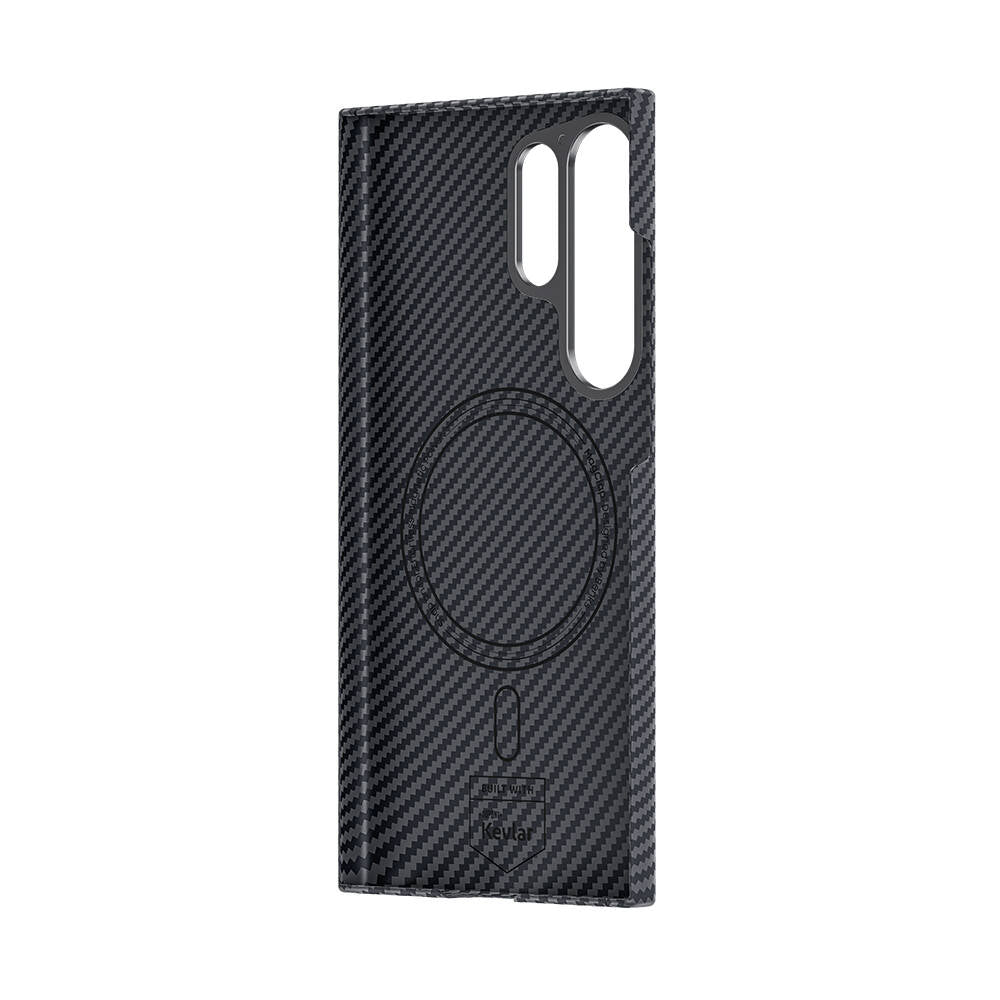 Galaxy S24 Ultra Kılıf M-safe Özellikli Karbon Fiber Benks Essential ArmorAir 600D Kevlar Kapak Siyah
