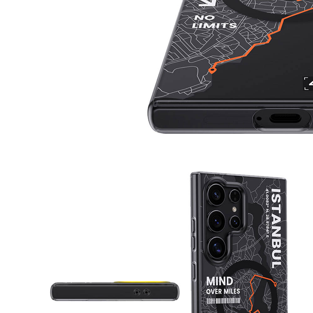 Galaxy S24 Ultra Kılıf M-safe Şarj Özellikli Benks City Serisi Kapak Mavi