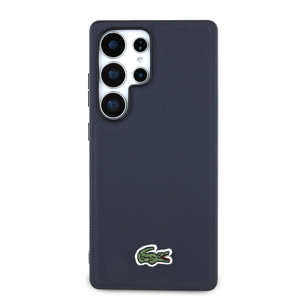 Galaxy S25 Ultra Kılıf Lacoste Orjinal Lisanslı PU Pike Desenli Arka Yüzey İkonik Timsah Dokuma Logolu Kapak