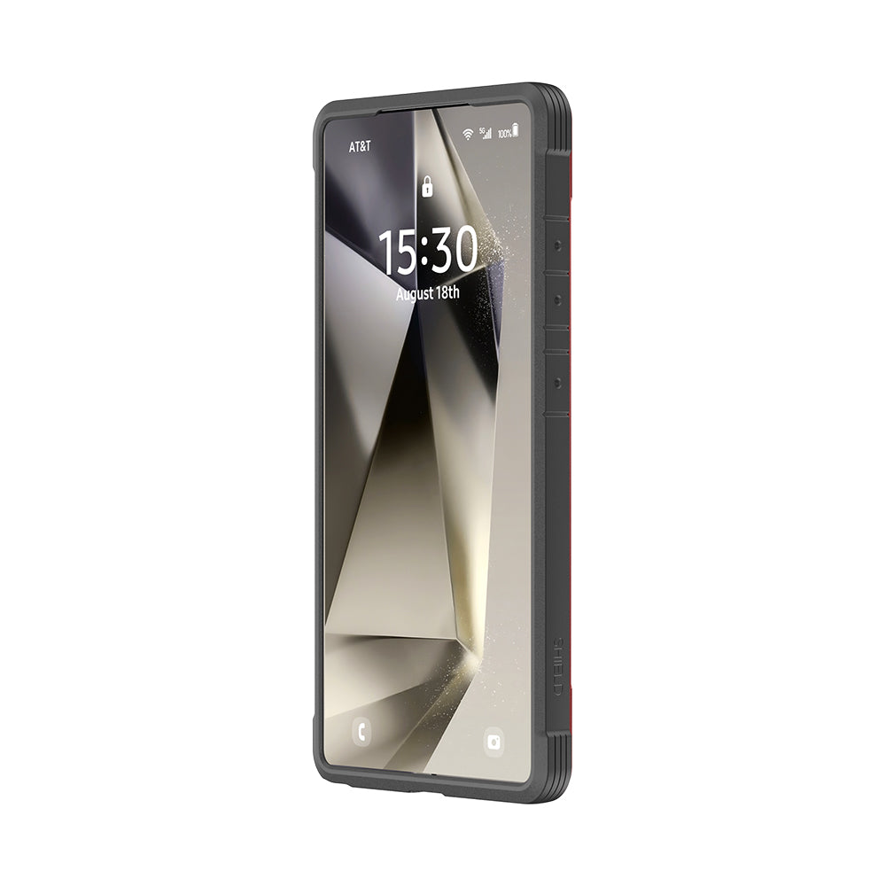 Galaxy S25 Ultra Kılıf M-safe Şarj Özellikli Airbagli Raptic Shield Serisi Şeffaf Arka Yüzey Kapak Kırmızı