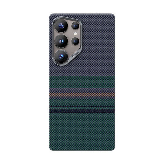 Galaxy S25 Ultra Kılıf M-safe Şarj Özellikli Karbon Fiber Tasarımlı Benks Aurora ArmorAir Kevlar Kapak