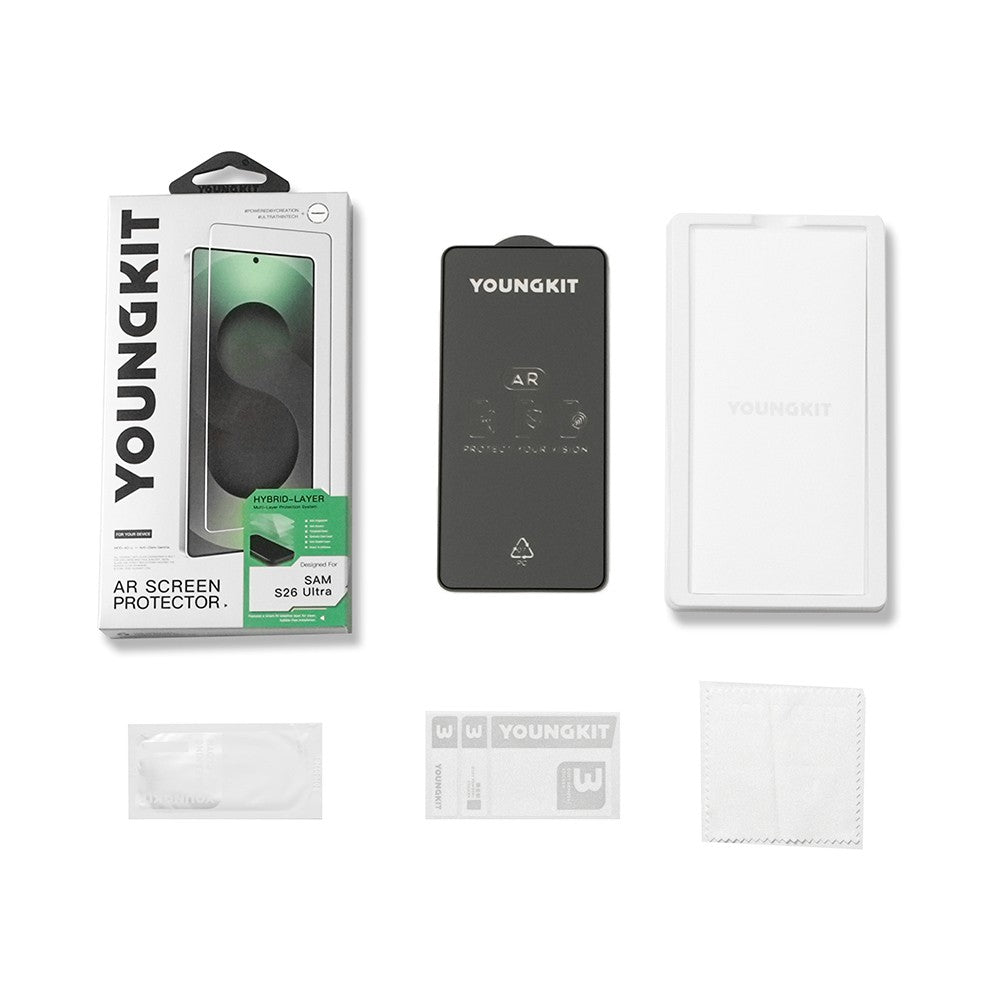 Galaxy S26 Ultra Youngkit 2.5D Anti Reflective Parmak İzi Bırakmayan Temperli Cam Ekran Koruyucu