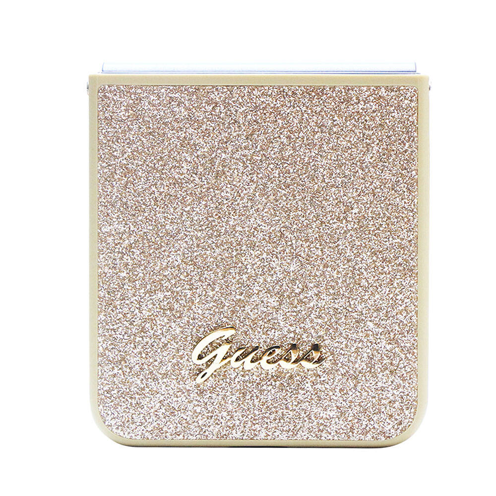 Galaxy Z Flip 5 Kılıf Guess Orjinal Lisanslı Yazı Logolu Glitter Script Kapak Siyah