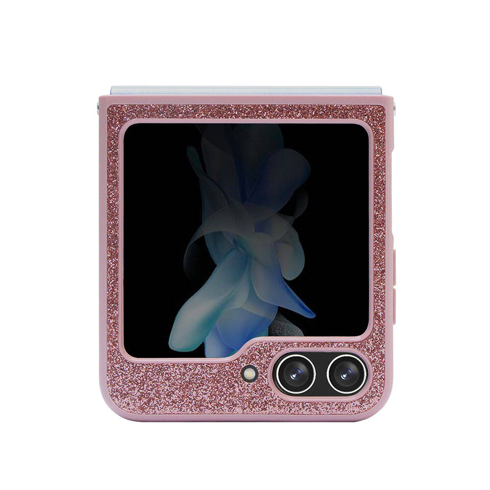 Galaxy Z Flip 5 Kılıf Guess Orjinal Lisanslı Yazı Logolu Glitter Script Kapak Siyah