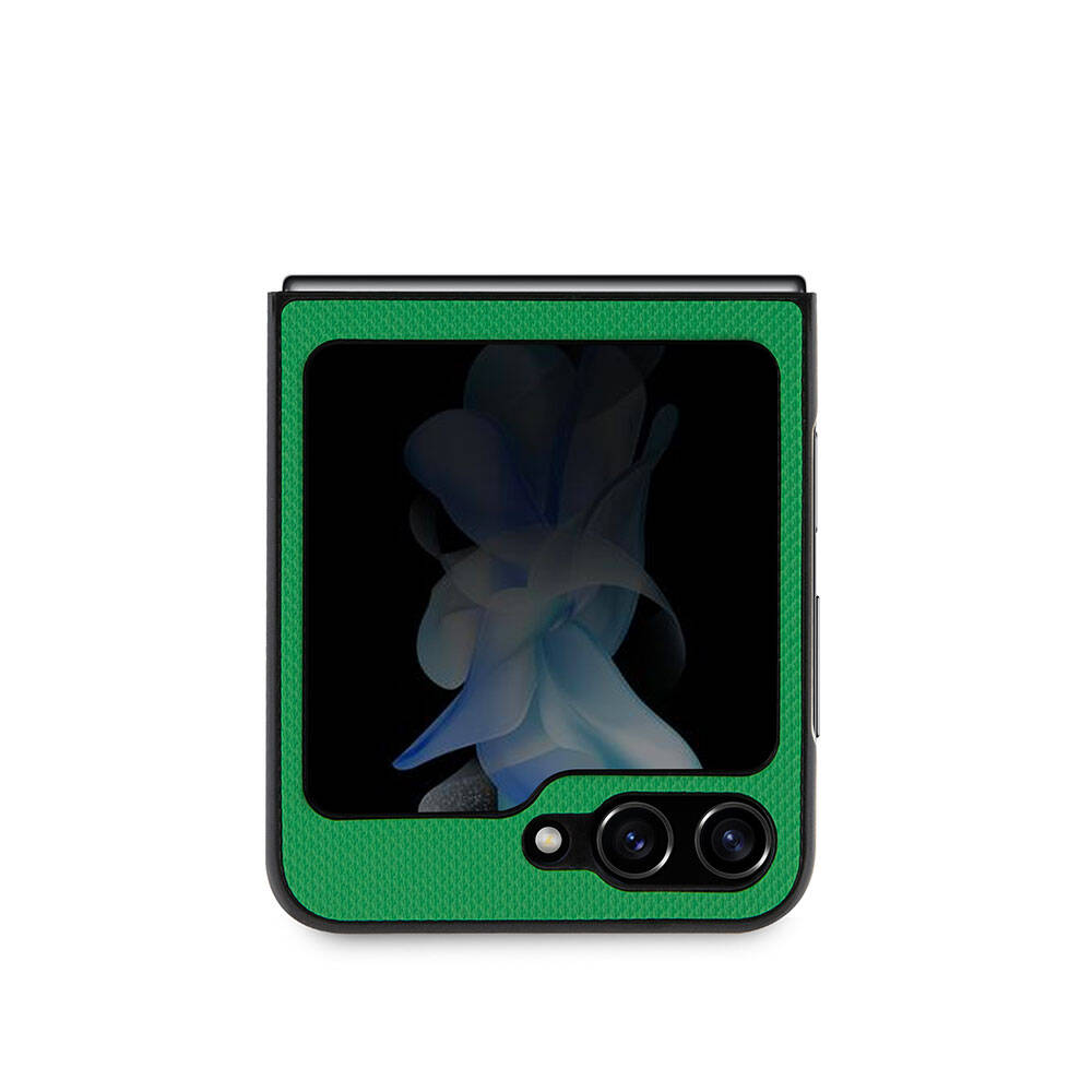 Galaxy Z Flip 5 Kılıf Lacoste Orjinal Lisanslı PU Pike Desenli Arka Yüzey İkonik Timsah Dokuma Logolu Kapak Kırmızı