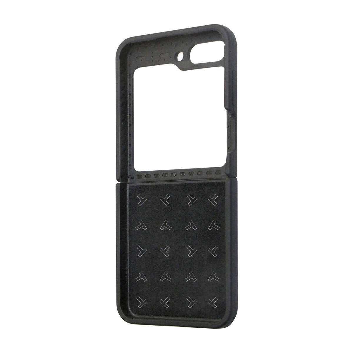 Galaxy Z Flip 5 Kılıf TUMI Liquid Silikon Metal Logo Dizayn Orjinal Lisanslı Kapak Siyah
