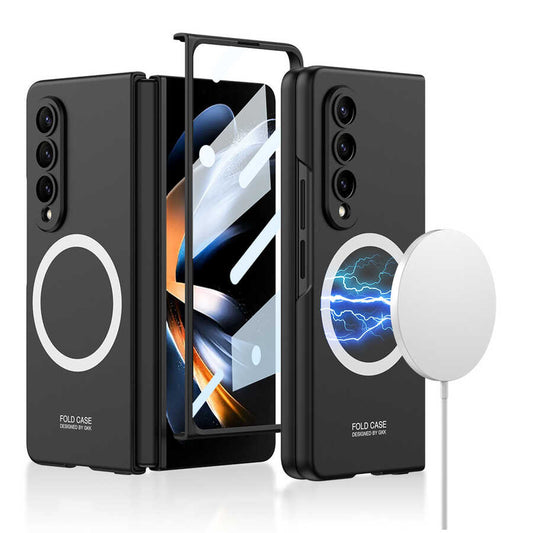 Galaxy Z Fold 4 Kılıf Wireless Şarj Özellikli Zore Kıpta M-safe Kapak