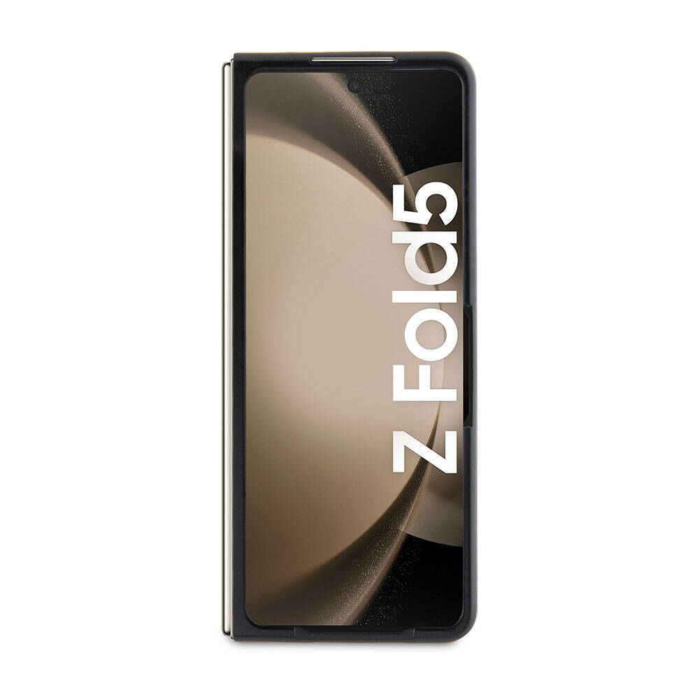 Galaxy Z Fold 5 Kılıf Ferrari Orjinal Lisanslı PU Deri Metal Logolu Multi Çizgili Kapak Kırmızı
