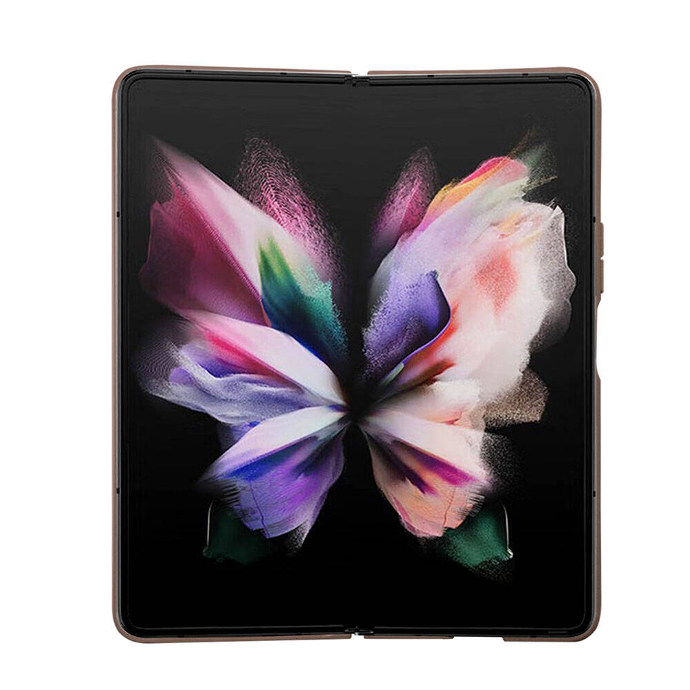 Galaxy Z Fold 5 Kılıf Guess Orjinal Lisanslı PU Deri Taşlı Üçgen Logo 4G Desenli Strass Kapak Pembe