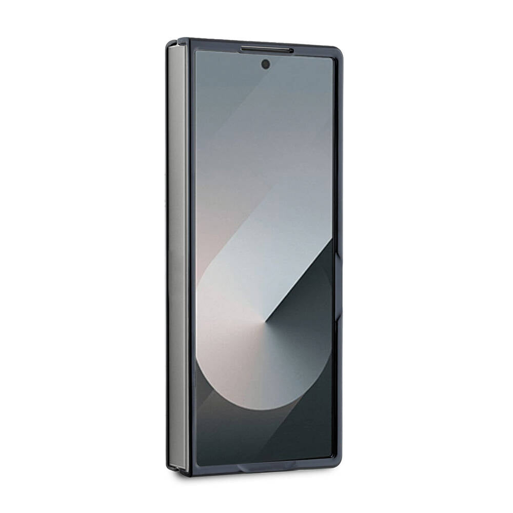Galaxy Z Fold 6 Kılıf Lacoste Orjinal Lisanslı PU Pike Desenli Arka Yüzey İkonik Timsah Dokuma Logolu Kapak Siyah