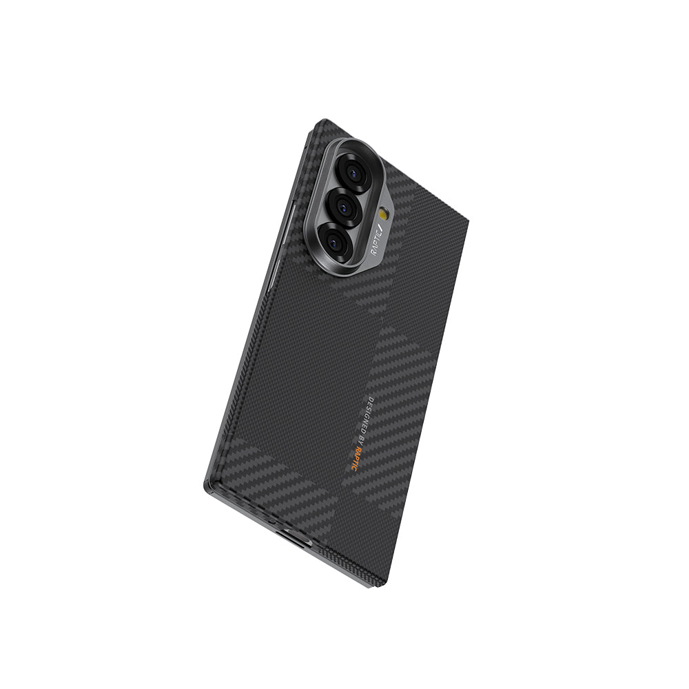 Galaxy Z Fold 7 Kılıf M-safe Şarj Özellikli 600D Metal Kamera Çerçeveli Raptic Aramid Fiber Geotik Serisi Kapak Siyah