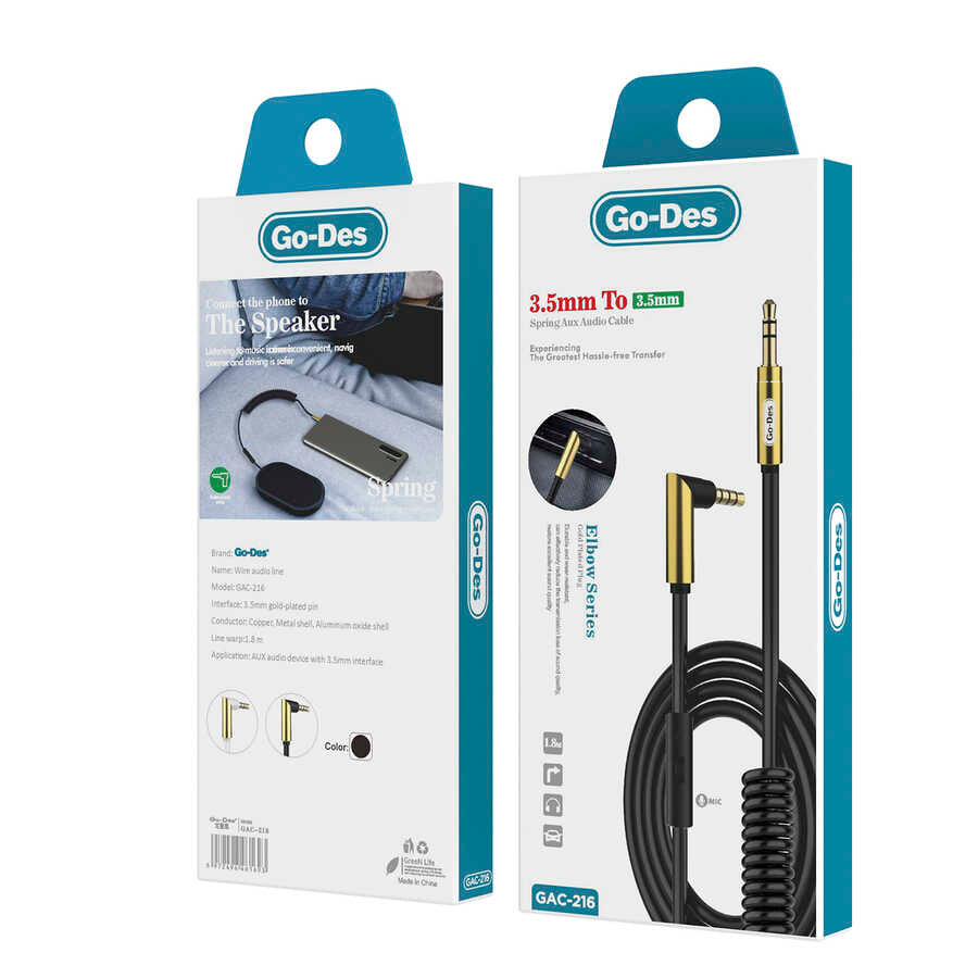 Go Des GAC-216 Aux Audio Kablo Siyah