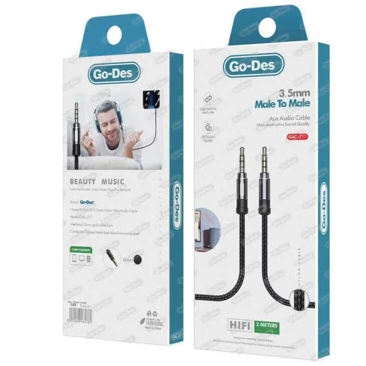 Go Des GAC-217 Aux Audio Kablo Siyah