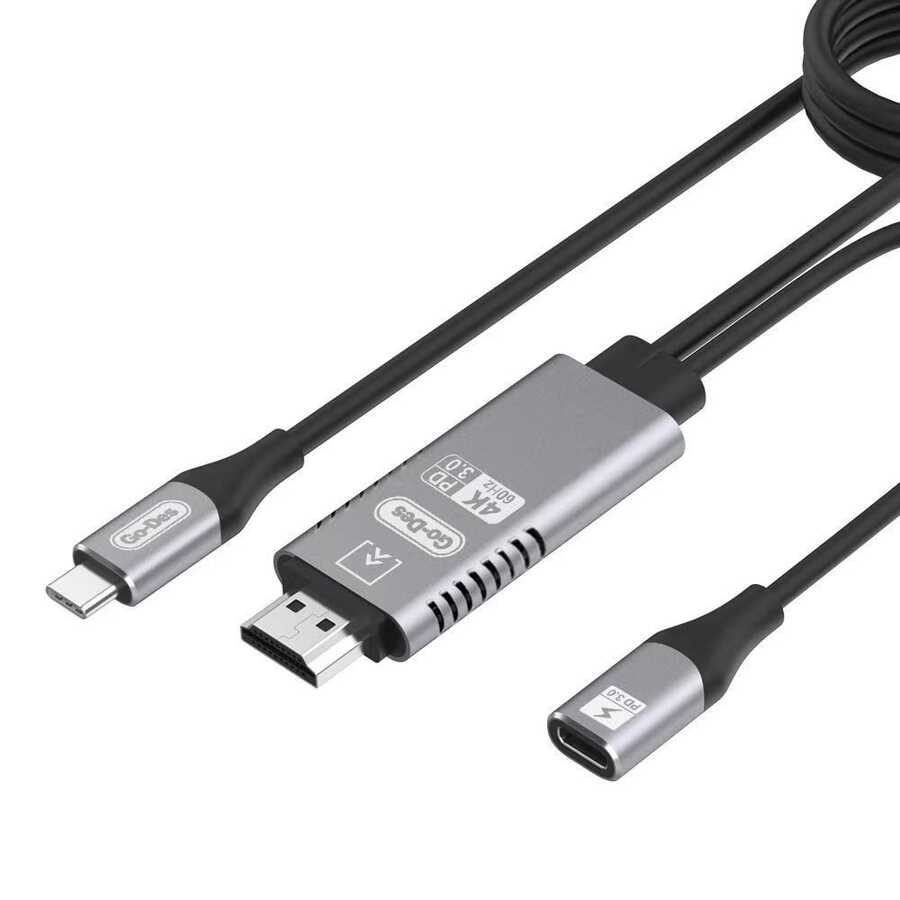 Go Des GD-8770 Type-C To HDMI Kablo Siyah