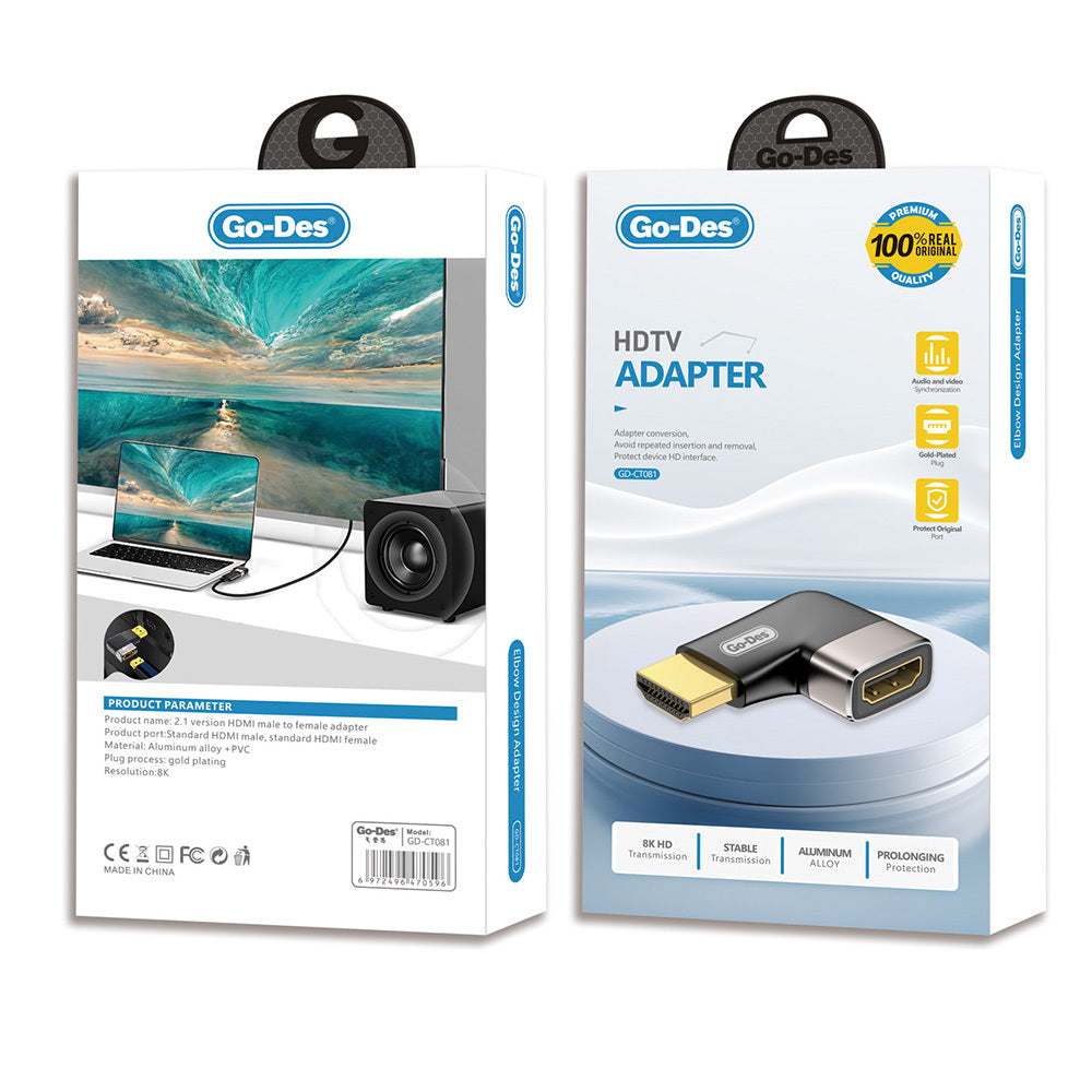 Go Des GD-CT081 HDTV HDMI Adaptör 8K HD 2.1 Versiyon Görüntü Aktarım Cihazı Siyah