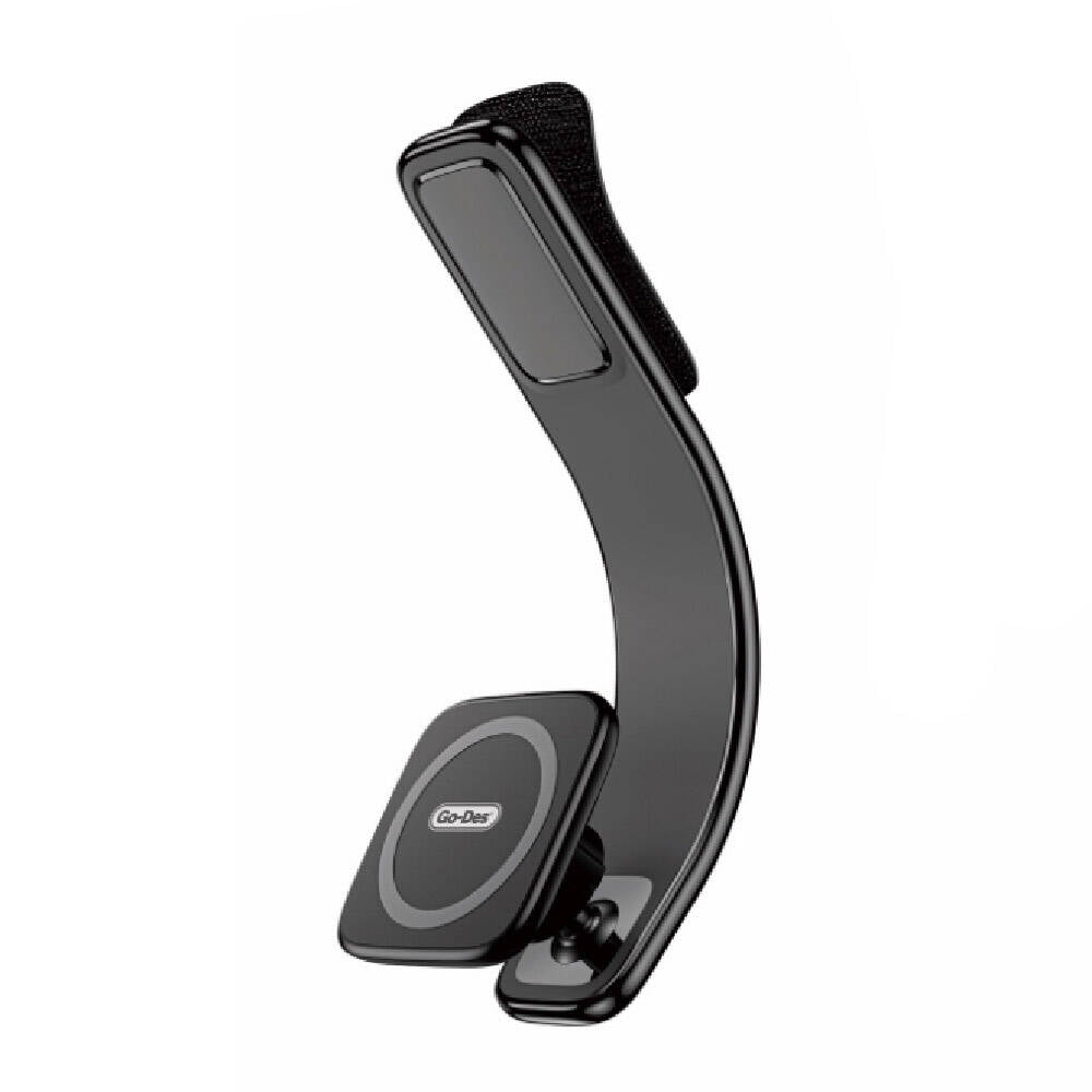 Go Des GD-HD208 Magnetik M-safe Uyumlu Bükülebilen Eğimli ve Düz Zemin Araç Telefon Tutacağı Siyah