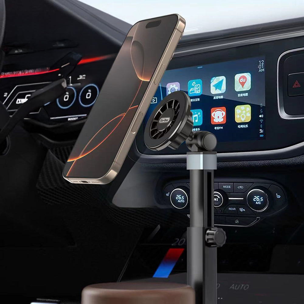 Go Des GD-HD253 M-safe Magnetik 360 Derece Dönebilen Bardaklık Tasarım Telefon Tutucu Siyah