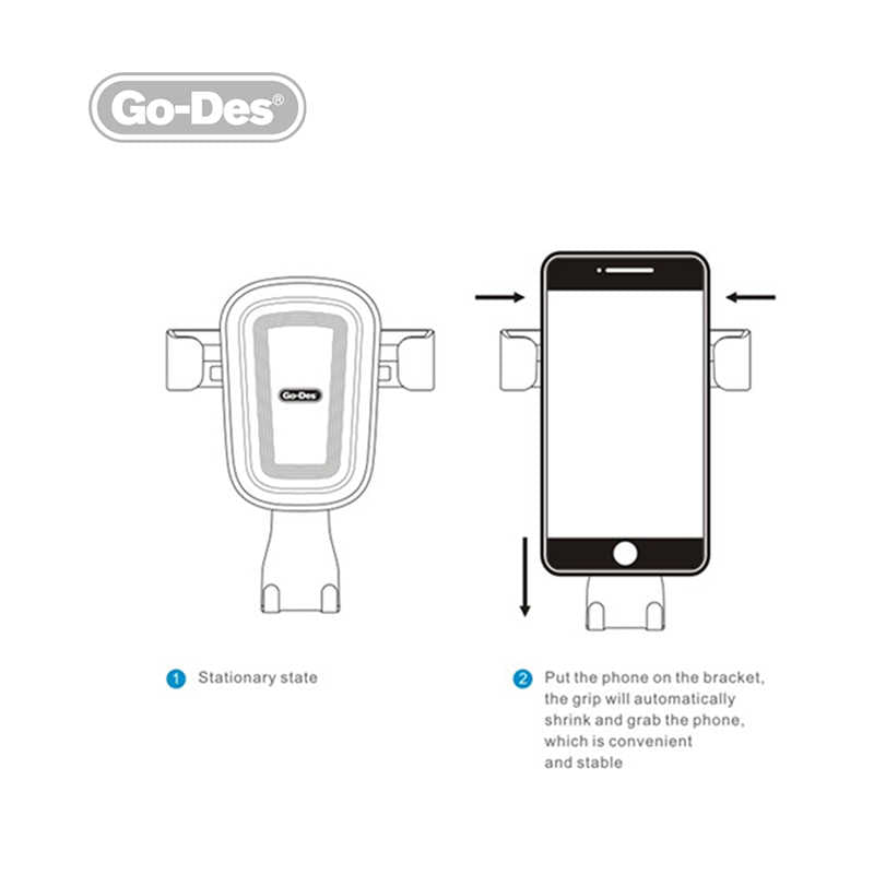 Go Des GD-HD629 Araç Telefon Tutucu Siyah