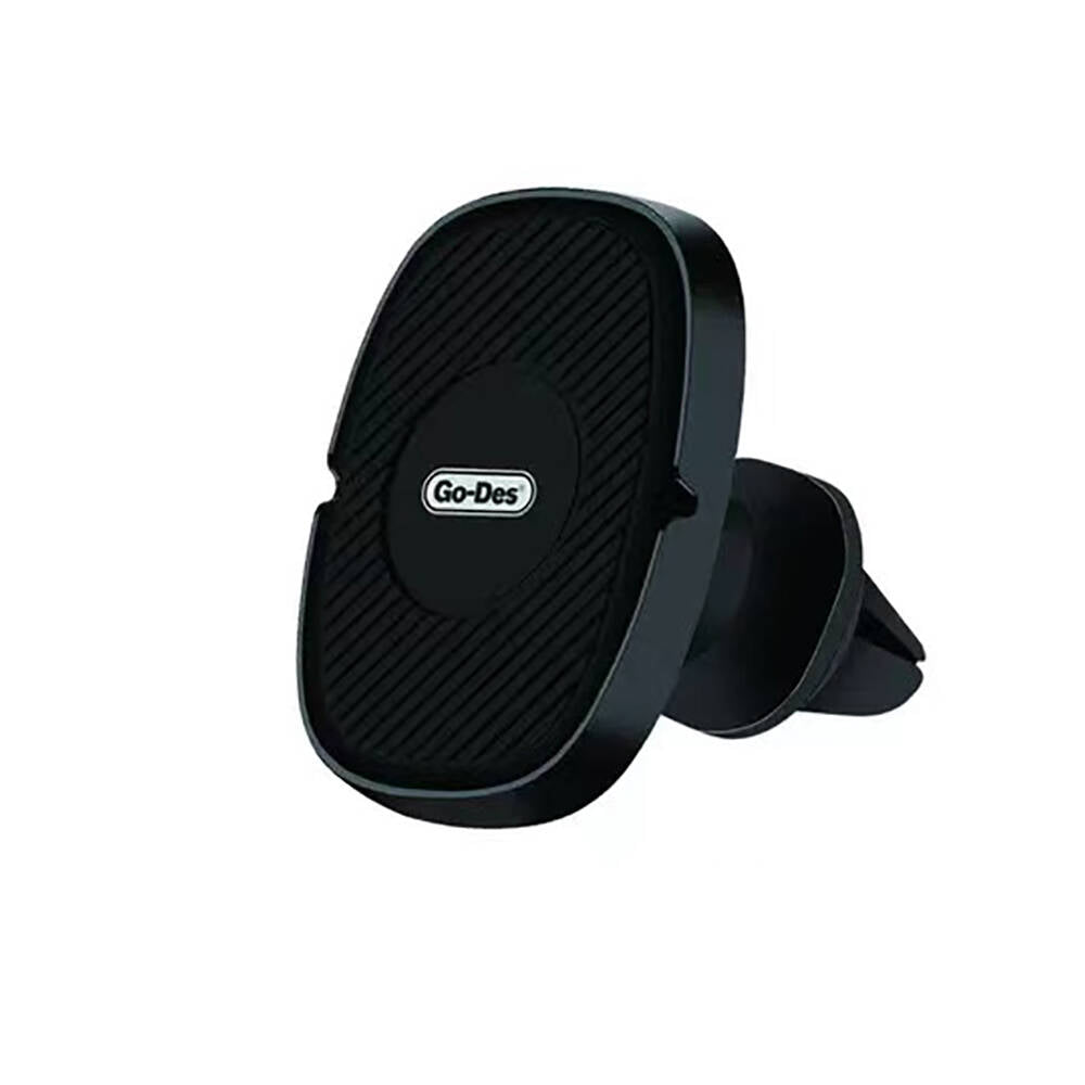 Go Des GD-HD666S Güçlü Magnetik 360° Dönebilen 2in1 Havalandırma ve Düz Zemin Araç Telefon Tutucu Siyah