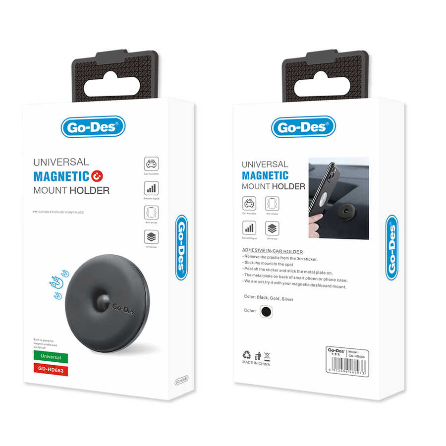Go Des GD-HD683 Magnetik Araç Telefon Tutucu Siyah