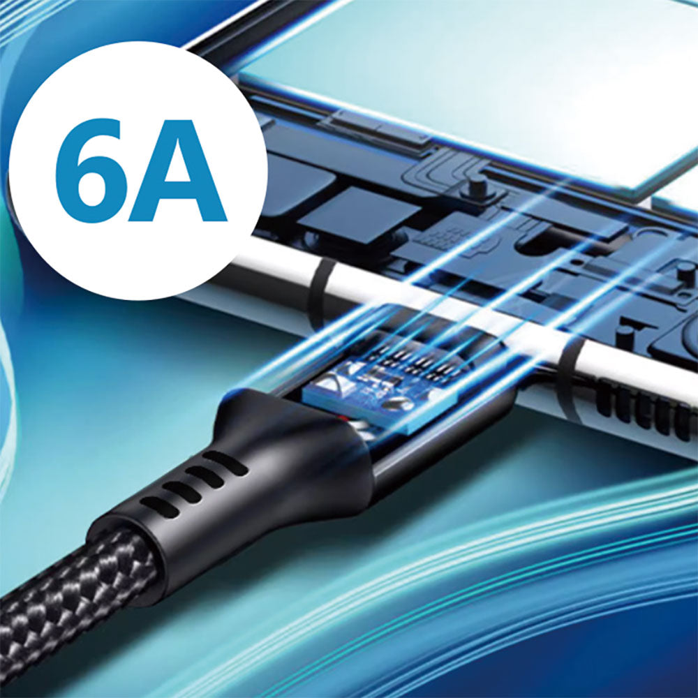 Go Des GD-UC595 Biyonik Terminal Tasarım PD20W Lightning to Type-C & Lightning to USB-A Kablo Siyah