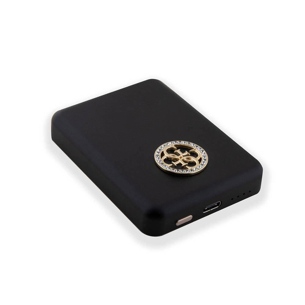 Guess Orjinal Lisanslı M-safe Şarj Özellikli Taşlı 4G Logolu Powerbank 3000mAh 5W Gold