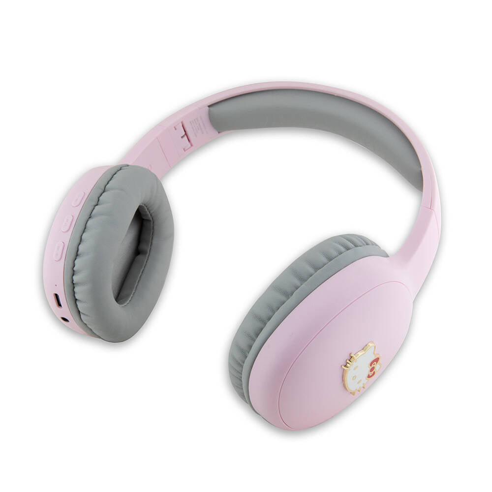 Hello Kitty Orjinal Lisanslı Ayarlanabilir Metal Kitty Logolu Oval Bluetooth 5.3 Kulaklık Pembe