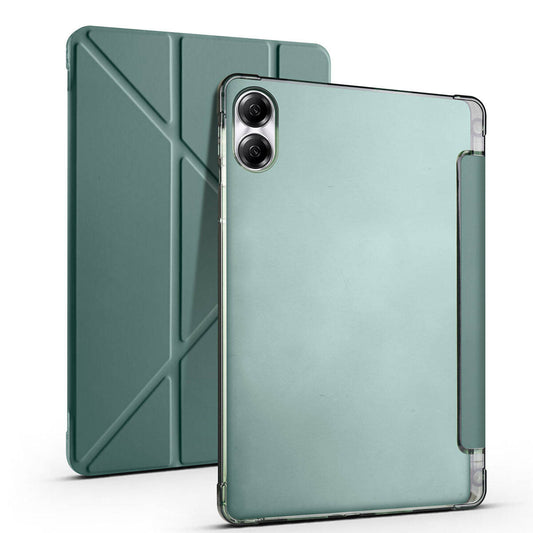 Huawei Honor Pad X8 Pro 11.5' Kılıf Zore Tri Folding Kalem Bölmeli Standlı Kılıf Koyu Yeşil