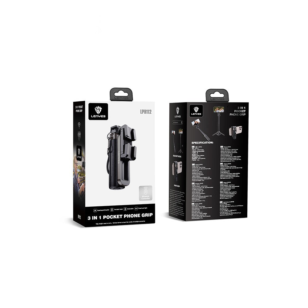 Lenyes LPH112 Dolgu Işıklı 360 Derece Dönebilen 3in1 Selfie Çubuğu ve Tripod