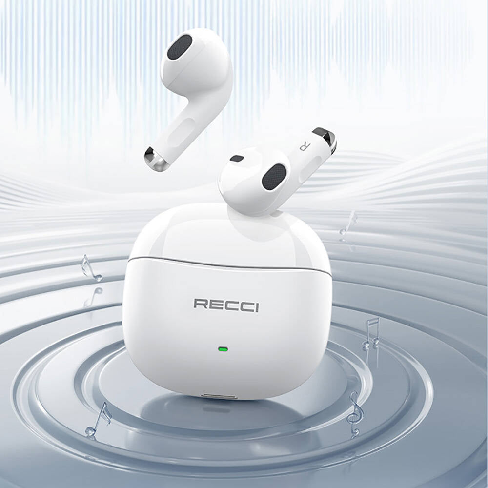 Recci REP-W81 Melody Serisi Hi-Fi Ses Kaliteli TWS Kulak İçi Bluetooth v5.3 Kulaklık Beyaz