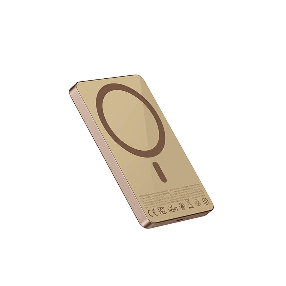 Recci RP35 PD 20W Led Göstergeli Hızlı Şarj Özellikli Wireless Powerbank 15W 10000mAh Gri