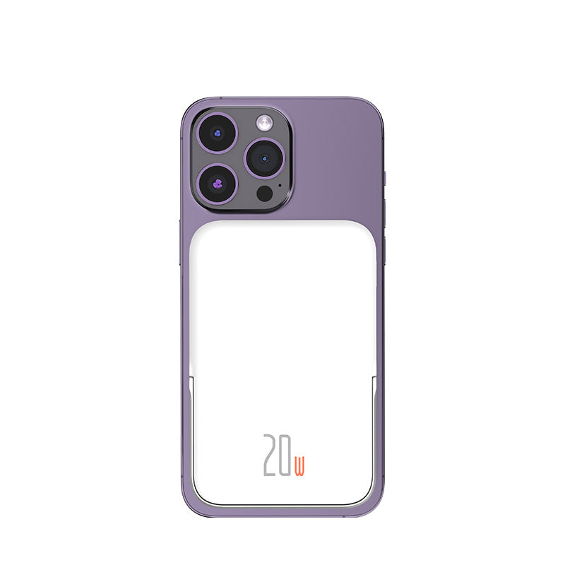Recci W08 Metal Standlı 15W M-safe Şarj Özellikli 20W PD Hızlı Şarj Powerbank 10000mAh Siyah