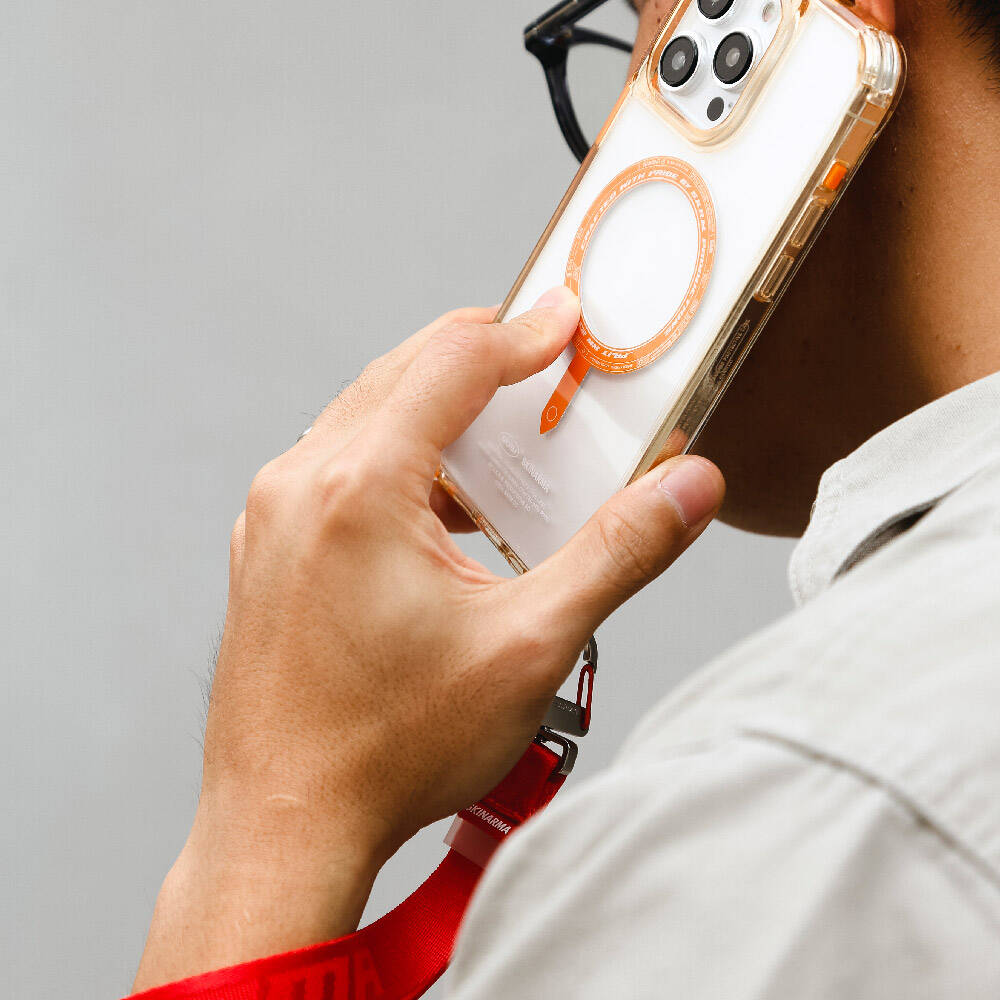 SkinArma Scout Serisi Logolu Telefon Bilek Askı Kayışı Gri