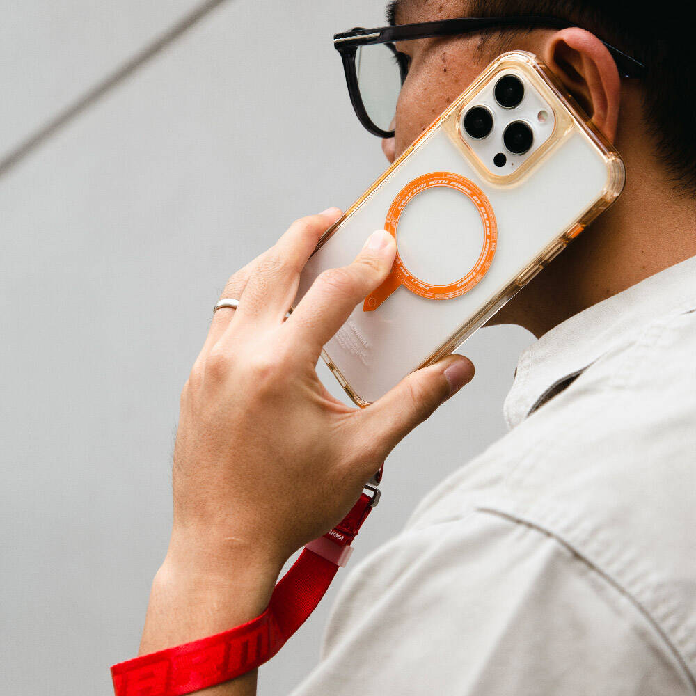 SkinArma Scout Serisi Logolu Telefon Bilek Askı Kayışı Gri
