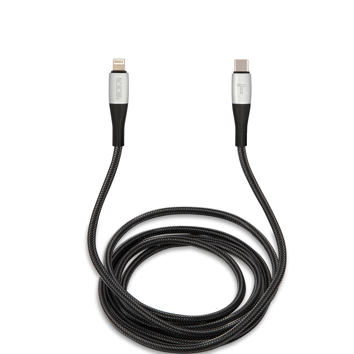 TUMI Hızlı Şarj Özellikli Naylon Örgü Tasarım Lightning To Type-C PD Kablo 1.5M MFI Lisanslı Siyah