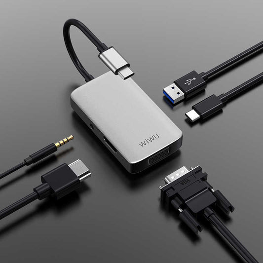 Wiwu Alpha 513HVP Type-C VGA Adaptörü Gümüş