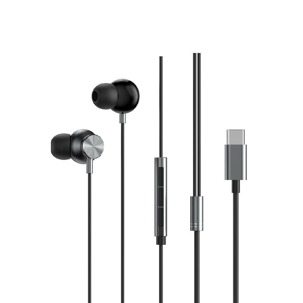 Wiwu EB315 Hi-Fi Ses Kaliteli Type-C Kulakiçi Kulaklık Gri