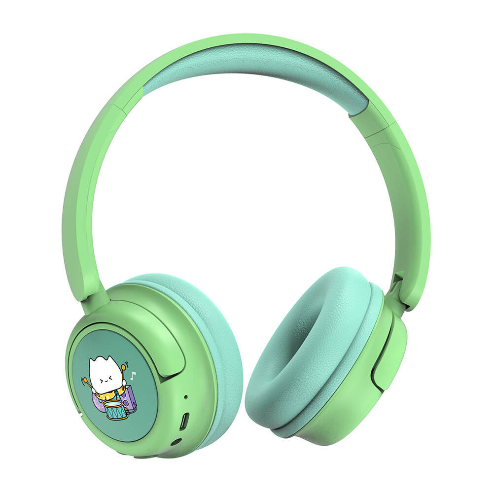 Wiwu KTD-02 Ayarlanabilir Kulak Üstü Kablolu ve Bluetooth 5.3 Çocuk Kulaklığı Mavi