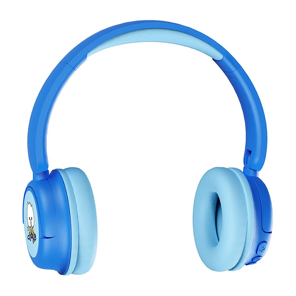 Wiwu KTD-02 Ayarlanabilir Kulak Üstü Kablolu ve Bluetooth 5.3 Çocuk Kulaklığı Mavi