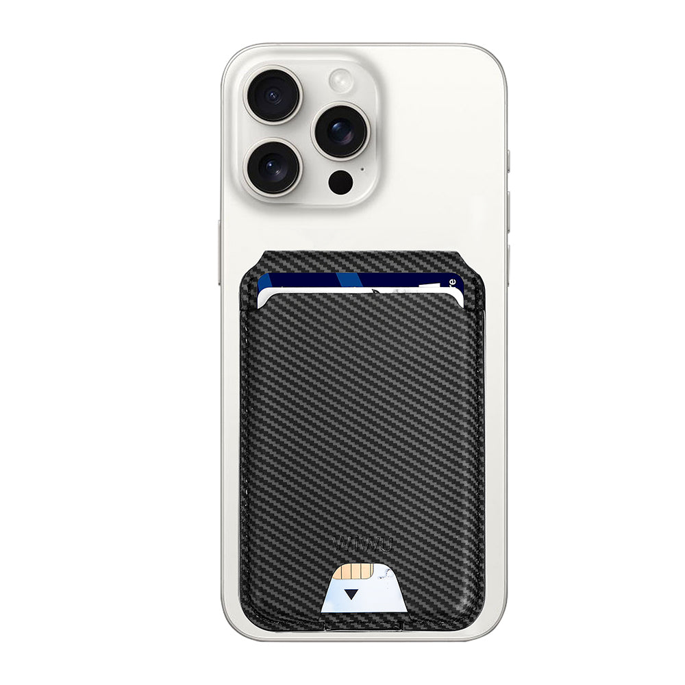 Wiwu MW-003 Mag Wallet Standlı Magnetik Kartlık Siyah Karbon